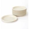 Strix Design Disposable Paper Plates, 50 Count, 18cm, Unbleached, Water- and Oil-Resistant, Stain-Resistant, Stylish, Microwave-Safe, Made with Bagass