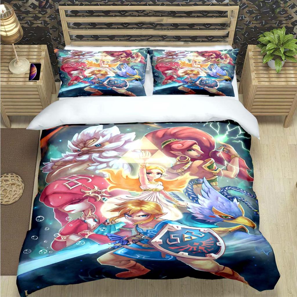 Comforter Fashion Classic Exciting Game Z-Zelda Print Bedding Sets Bed Supplies Set Bed Comforter Set Bedding Set Luxury Gift