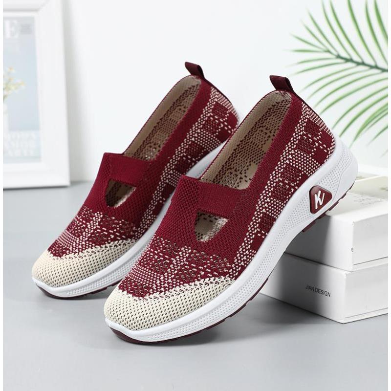 Móda Móda Duté Baleríny Ženy Jaro Podzim Prodyšné Síťované Platformové Tenisky Žena Protiskluzová Silná Podrážka Smíšená Barva Mokasíny Boty