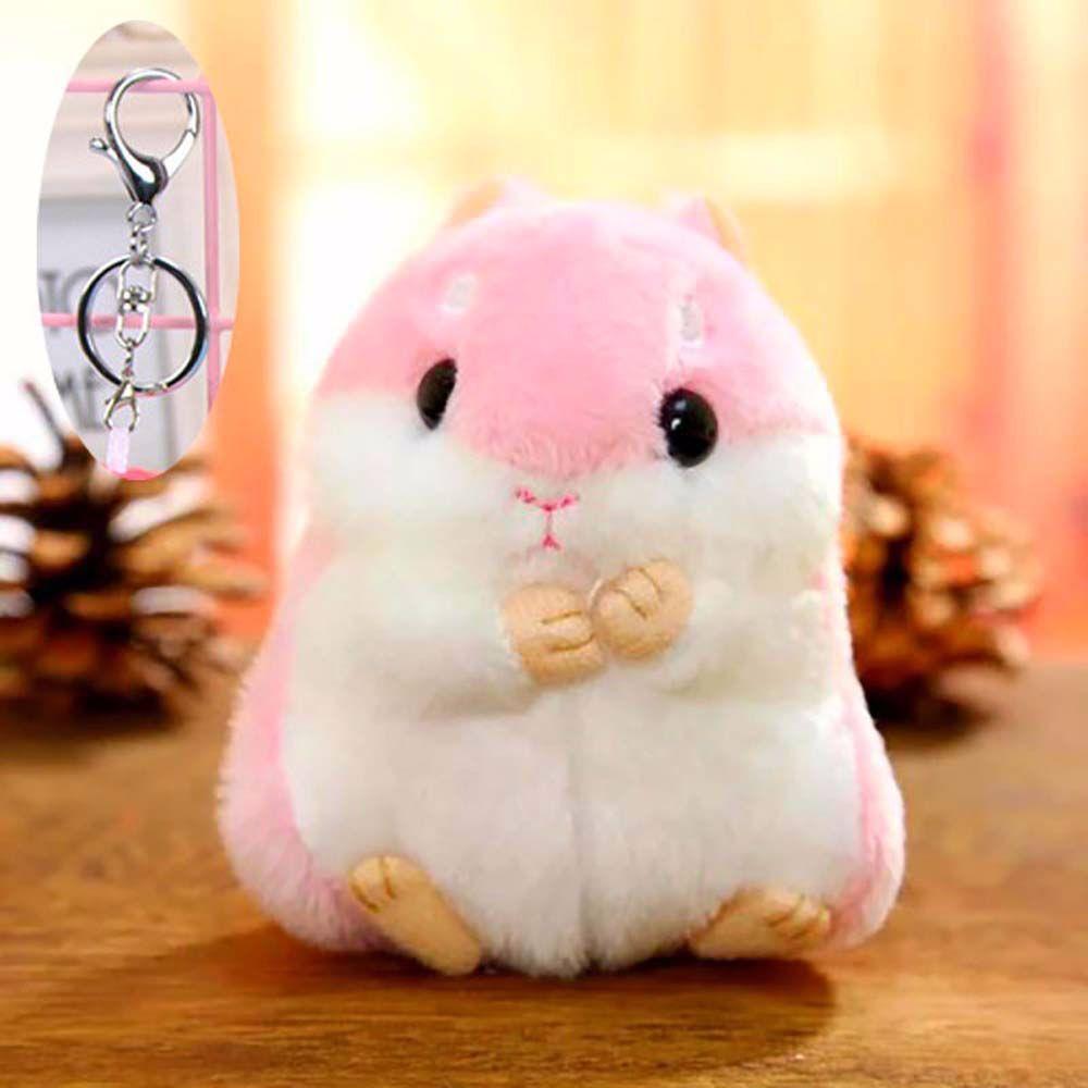 10cm Søte Plysjleker Kawaii Veske Ryggsekk Anheng Nøkkelring Kosedyr Barneleker til Barn Jente Bursdagsgave Hamsterdukke