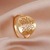 Retro Tree of Life Stainless Steel Ring for Men and Women Lucky Talisman Jewelry Fashion Wide Finger Ring Birthday Gift