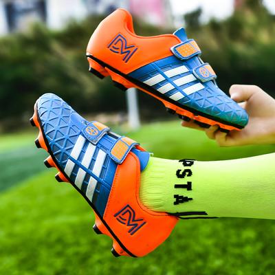 Botas de fútbol para niños talla 28-38, con tacos largos y cierre de velcro, para fútbol sala, TF, césped artificial, para niños
