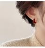 Retro red ear buckle earrings