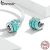 BAMOER 925 Sterling Silber Charm Blaue Schlange Tier Zirkon Fit Charms Armband Armreif Silber S925 Schmuck Machen