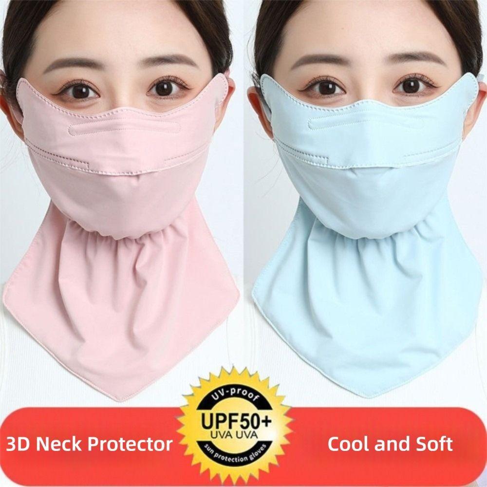 Breathable Ice Silk Mask Quick Drying Sun Protection Mask Fashion Anti-UV Mask Scarf  Women
