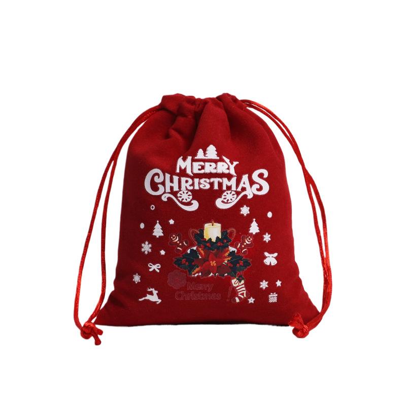 2PC Velvet Bags Small Candy Gift Bag Drawstring Pouch Christmas Party Favor Boutique Jewelry Packaging Bags 2025 New Year