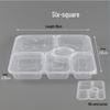 1300ml Disposable Rectangular 6-Compartment Meal Prep Container