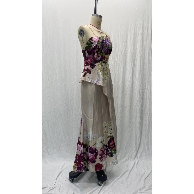 Women Sleeveless Sheer Illusion Neck Floral Embroidery Satin Peplum Mermaid Maxi Dress Elegant Evening Cocktail Prom Wedding Guest Formal Party Gown