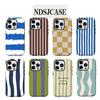 Luxury Clmj Lrregular Waves Red Stripe Phone Case for iPhone 17 16 15 14 13 12 11 Air Pro Max Plus Luxury Double-layer Cover