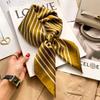 Elegant Silk-Like Square Scarf Women Korean Style Print Neck Lightweight 70x70cm Nylon Fashion Accessory