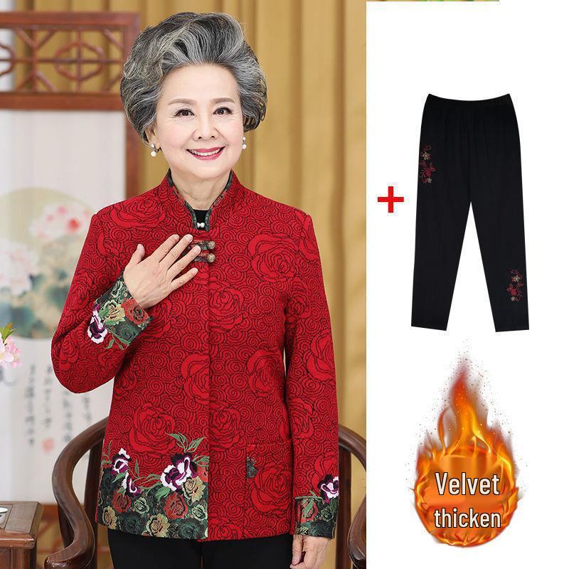Spring and Autumn Jacket Set for Mature Women (Ages 60-80) – Grandma Style