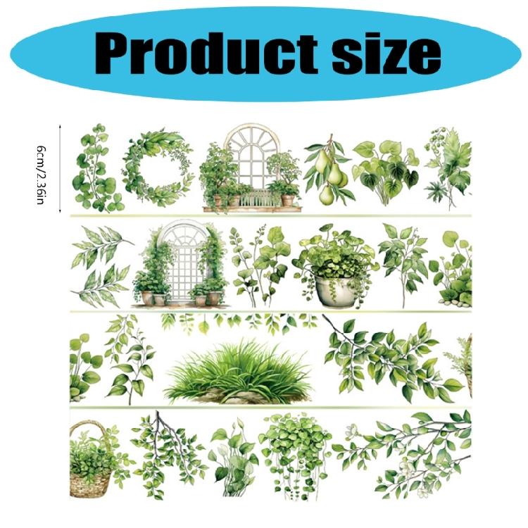 Flower Decorative Tape Water Resistant PET Tape Aesthetic Scrapbooking Tape for Journal Photo Album Planner Wrapping