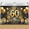 Sfondo 60° Compleanno Donna Uomo 60 Anni Decorazioni Compleanno Articoli per Feste Palloncini Glitterati Stendardo Sessanta Oggetto di Scena per Servizio Fotografico