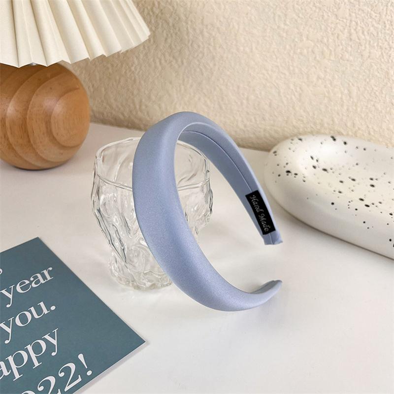 Fashion Wide Hair Bands for Women Bezel Headdress Solid Blue Knitted Braid Headband Girl Hairband Hair Hoop Hair Accessories New