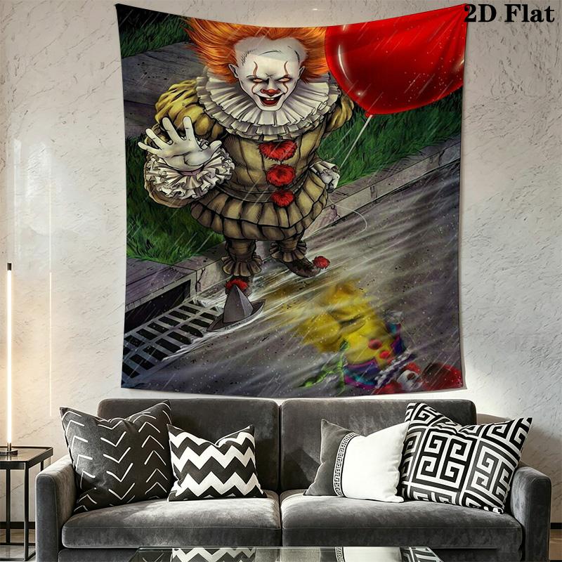 Creepy Clown Tapestry Spooky Room Tapestry Background Cloth Fashion Print Atmospheric Background Cloth Wall Decoration Christmas Gift