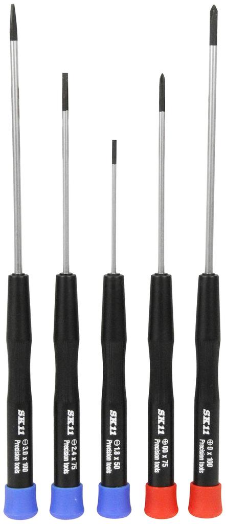 SK11 Precision Screwdriver Long Set, Size, 5-Piece Set, +00, +0, -1.8, -2.4, -3.0, EPS-520