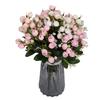 Simulated Rose Small Bouquet Multi Head Flower Bud Wedding Hotel Home Decoration