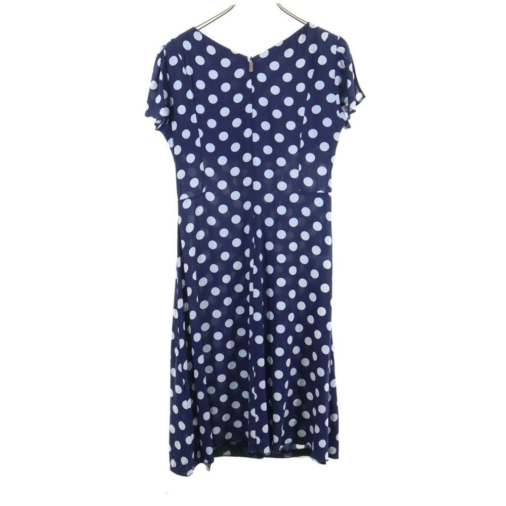 Coccapani Made In Italy Dot Pattern No Sleeve Knee-length Dress L Navy Women Used