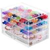 Large Multi-Layer Transparent Compartment Glass Bead Jewelry Storage Box
