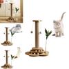 Wooden Cat Scratcher With Rope Play Toy For Pet Enrichment And Entertainment