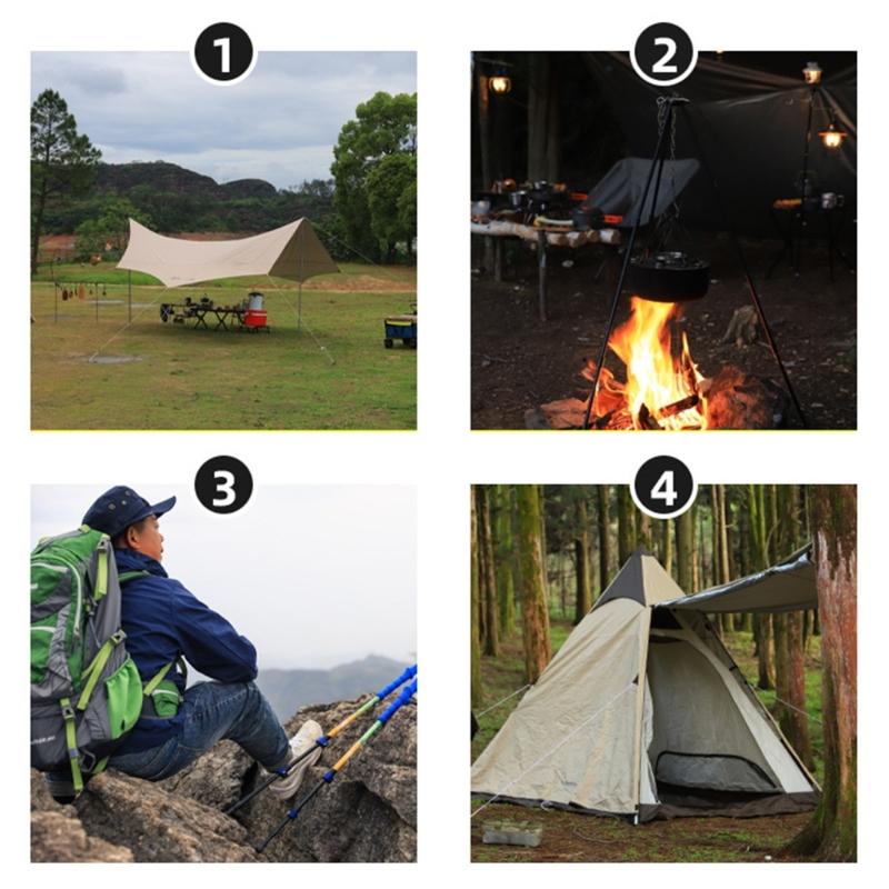 Campfire Cooking Tripod Set Adjustable Hanging Camping Tripod for Outdoor Picnic Camping Cooking Hanger with Storage Bag