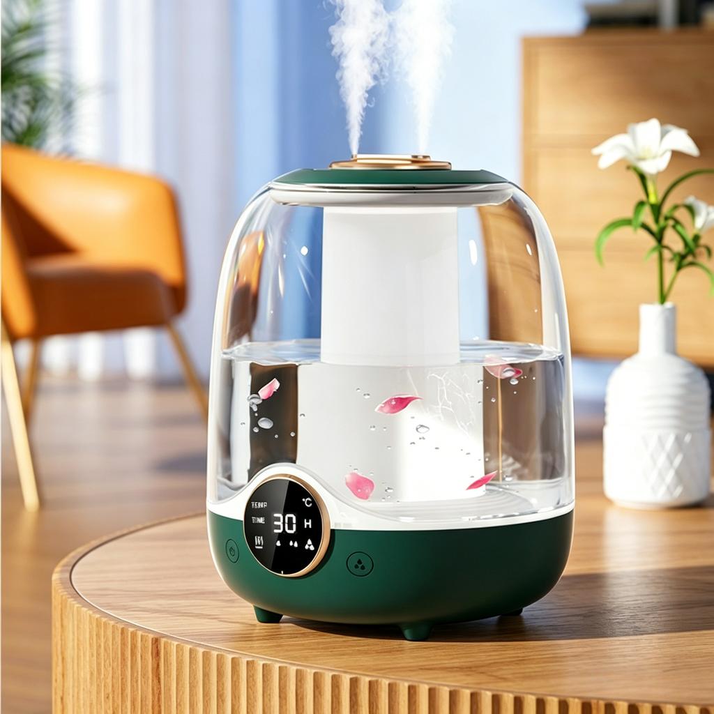 Double Spray 3L Large Capacity Humidifier with 7 Color Lights and Digital Display Screen for Silent Operation for Office Home