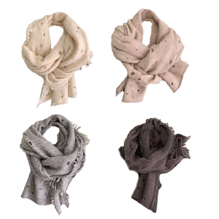Ragged Knitted Neck Scarf Plush Warm for Men Women Winter Season Neck Gaiter Stylish Winter Neckwear