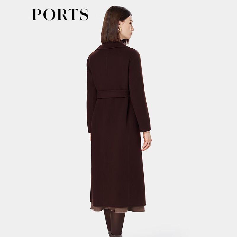 Ports Women's Chestnut Brown Double-Faced Wool Coat