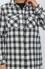 Damenstil Übergröße Hemd Große Größe Dickes Langes Holzfällerhemd - Schwarz und Weiß Verschachteltes Quadrat