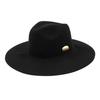 Yunibeosyeolkemiseuteuli Gold Metal Wool Long Fedora Bk Wool Fedora