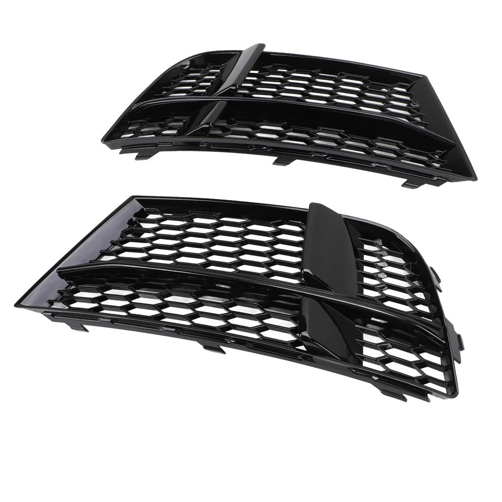 Front Bumper Fog Light Grille 8V3807681AE Fog Lamp Grill Trim for A3 8V S‑Line 2016‑2020 Gloss Black