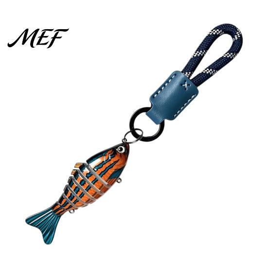 Small Fish Ornament Multi-jointed Fishing Lure Keychain, Artificial Swimbait Key Ring with Braided Rope, Keychain Vintage Pendant Charm,
