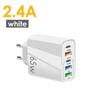 PD65W Fast Charging Mobile Phone Charger with 3 USB Ports, European, American, and British Standard, 5V2.4A Charging Head