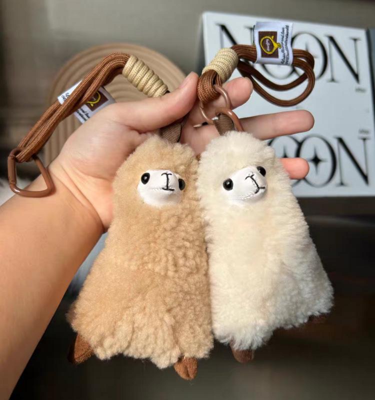 Alpaca Wool Keychain: Plush Doll Bag Charm & Hanging Ornament Gift