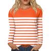 Långärmade Tröjor För Kvinnor Randigt Tryck Grafiska T-shirts Blusar Vardagliga Plus Size Basplagg Pullover