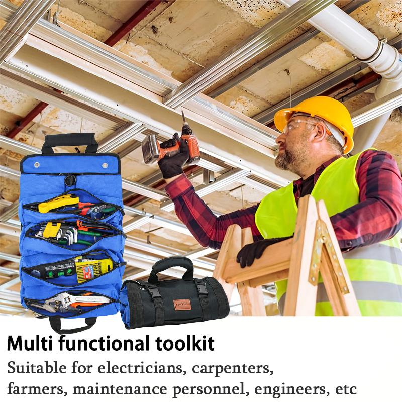 Tool Kit, Scroll Tool Storage Bag, Convenient Roll Bag, Tool Storage Detachable Multifunctional Tool Kit