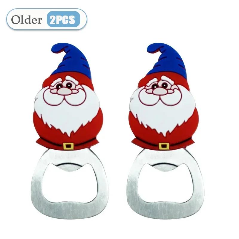 Christmas Magnetic Bottle Opener Santa Claus Beer Eagle Silicone Refrigerator Magnet Kitchen Tool Holiday Party Gift Decoration