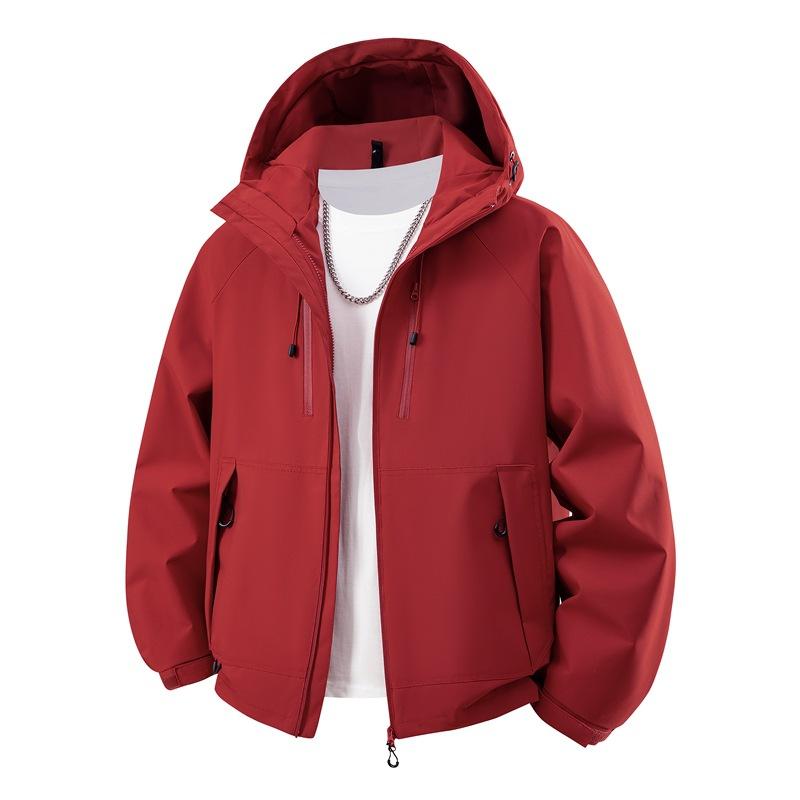 Spring and Autumn New Dopamine Men's Jacket Outdoor Windproof Casual Jacket Hooded Shoe Clothes