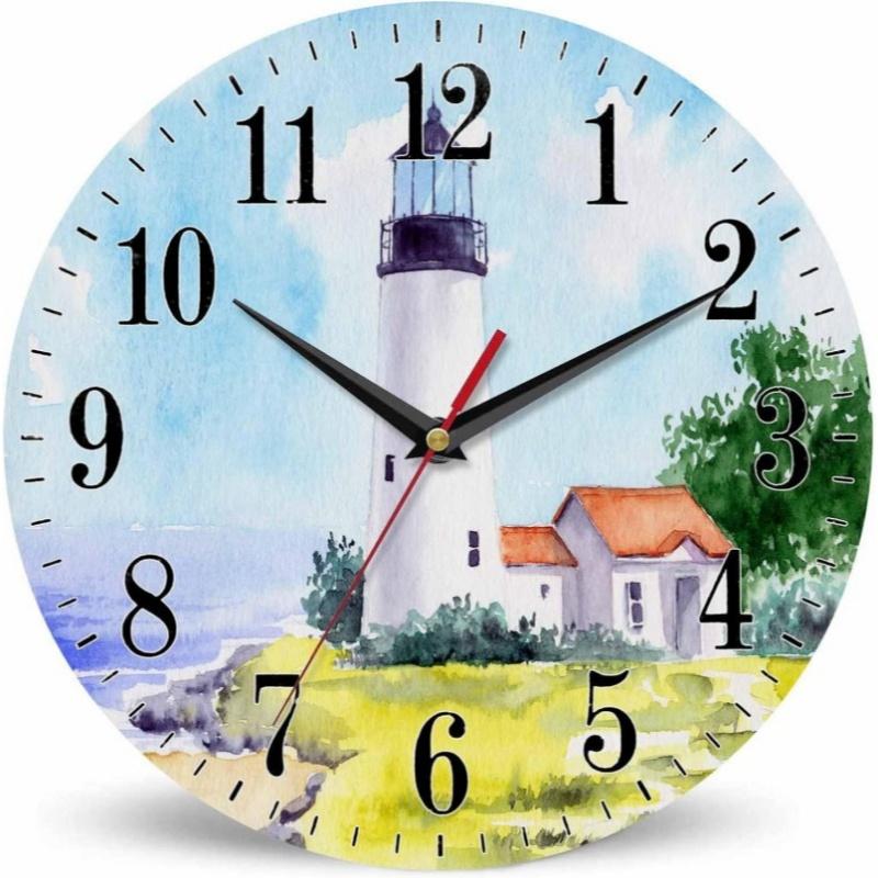 10 Inch Wall Clock Vintage Wooden Silent Quartz Home Living Room Decoration Large Clock