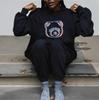 Women's Spring/Autumn Printed Pullover Hoodie - Casual, Fashionable, Versatile, Medium-High Neck, Long Sleeve