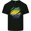 Torn Gabon Flag Gabonese Day Football Unisexs Light Cotton TShirt
