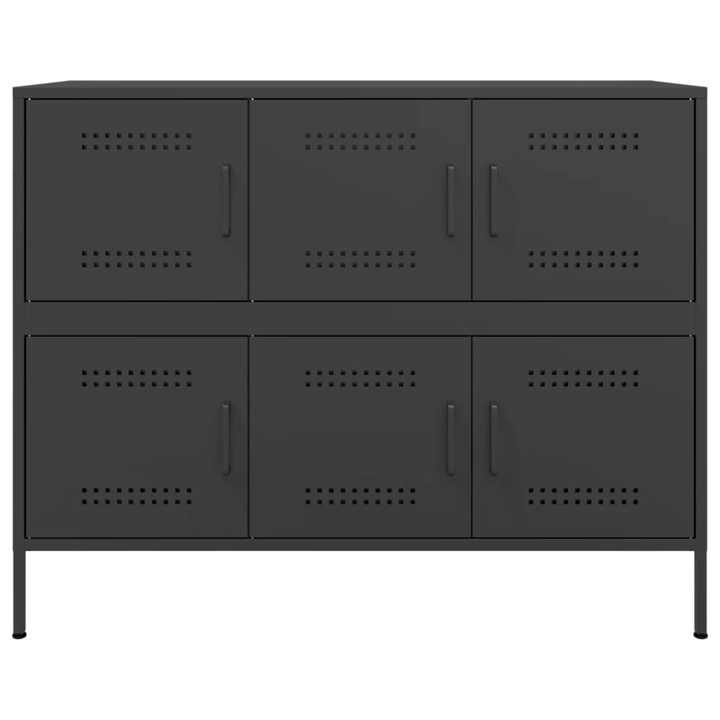 Vidaxl Szafka, Czarna, 100,5X39X79 Cm, Stal