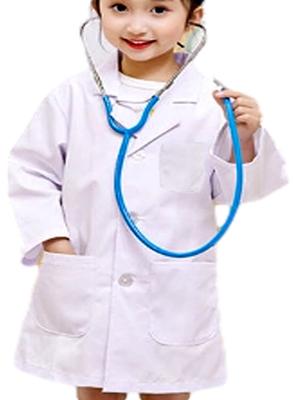 Bata de Laboratorio Infantil Miaotti, Bata de Doctor Infantil, Bata para el Almuerzo Escolar, Manga Larga, Escuela Primaria, Disfraz de Cosplay de Halloween, 100 cm
