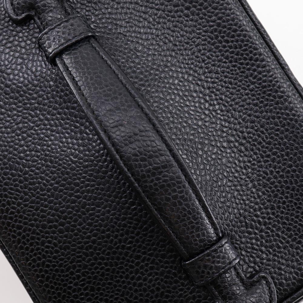 CHANEL Vanity Pouch A01998 COCO Mark black leather Women Used