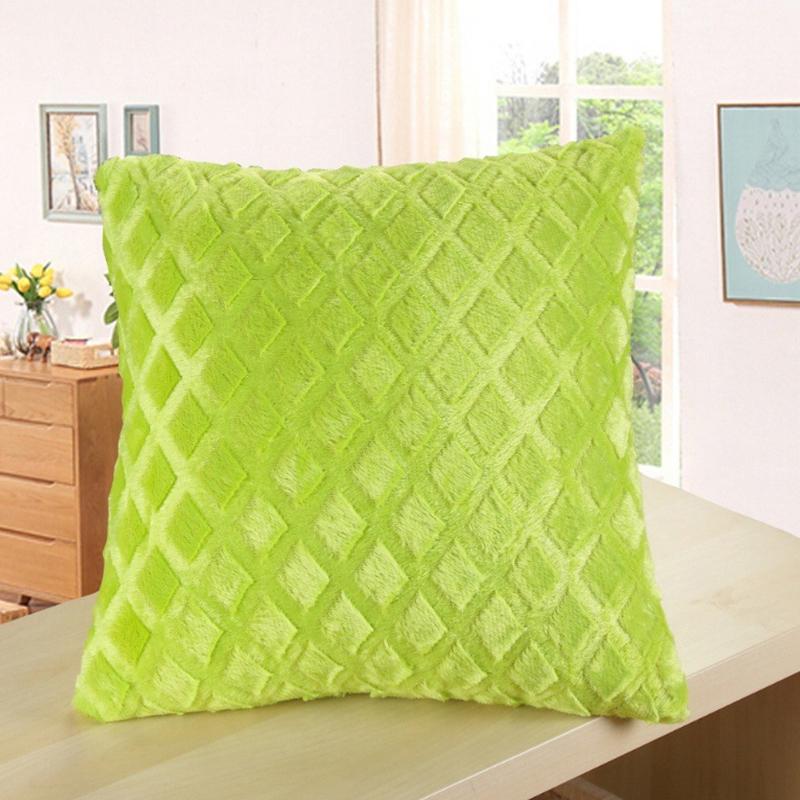 1Pc Plush Thick Lattice Pattern Sofa Pillowcase Soft Cushion Covers 43x43CM Couch Pillow