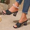 2025 Ladies Shoes Open Toe Women's Slippers Summer Sequins New Plus Size Dress Elegant Best Seller High Heels Zapatos