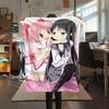 1PC Puella Magi Madoka Magica Print Flannel Blanket, High Quality All Seasons, Home Decor, Warmth and Comfort, Perfect for Christmas Gifts