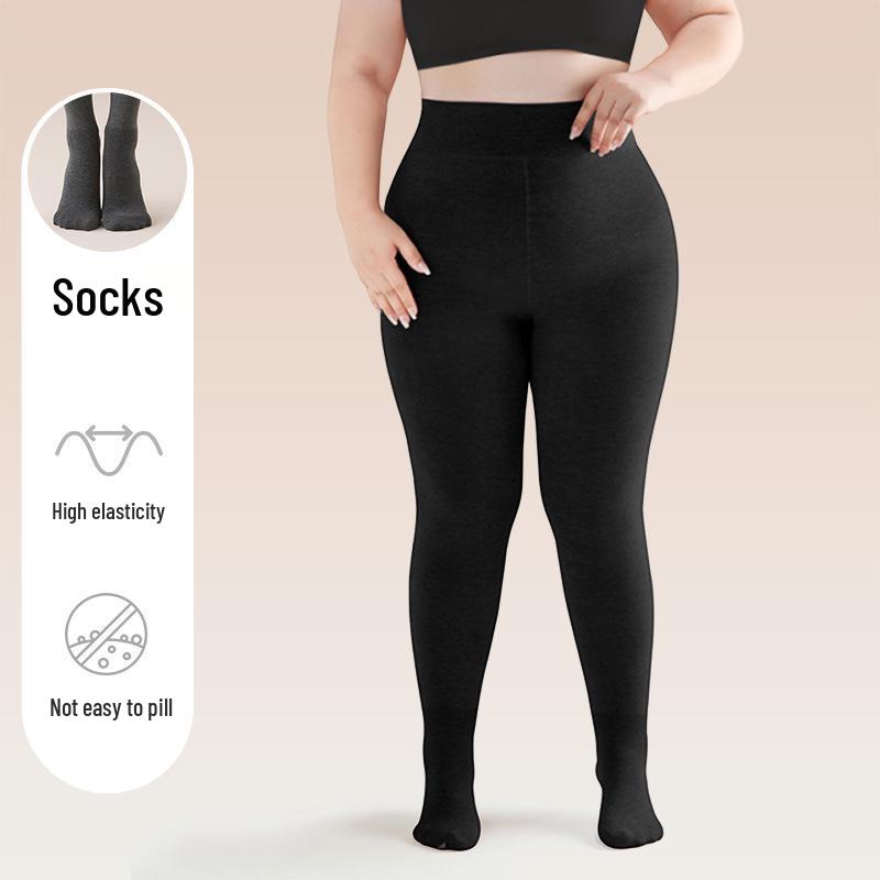 Plus-Size Fleece-Lined Body-Shaping Winter Tights: Extra Wide & Anti-Slip