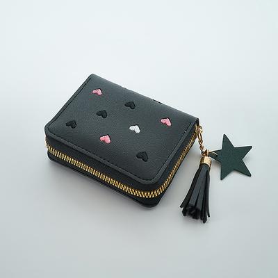 Women Wallet Ladies Mini Small Short Tassel Wallet Cute Girl Zipper Pu Leather Coin Purse Female Hand Wallet Purse
