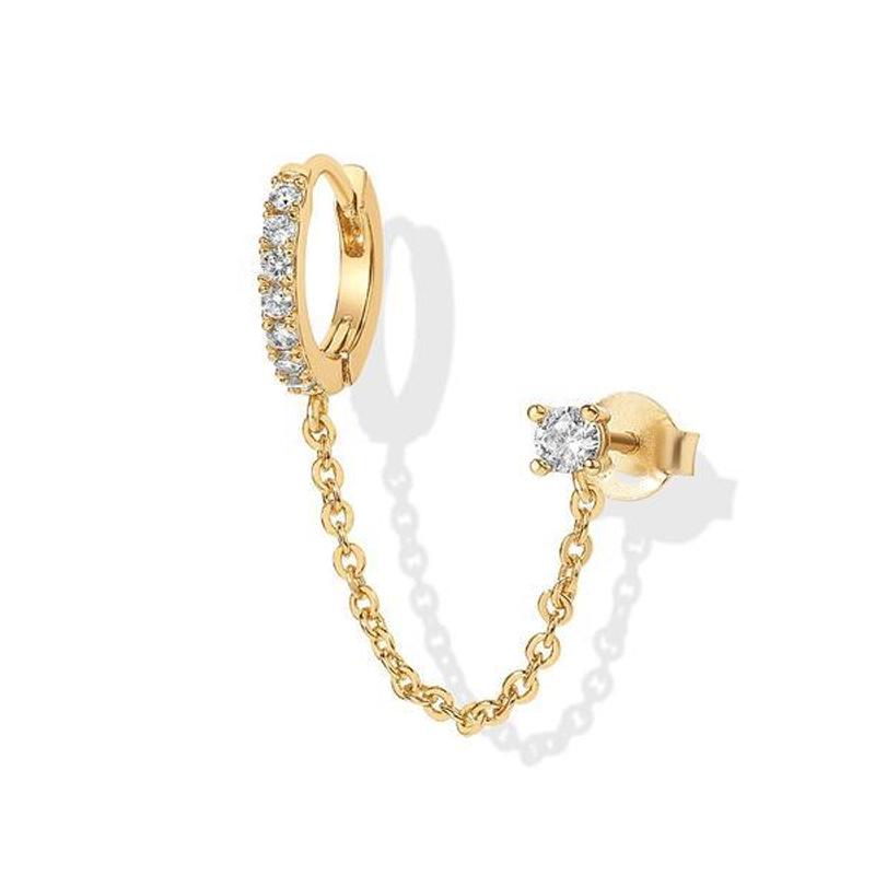 Trendy Rhinestone Tassel Ear Cuff: Versatile European and American Fashion Earrings for Women